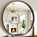 36 Inch Round Bathroom Mirror - Wall Mounted Circle Mirror with Metal Frame, Modern Mirror Suitable for Bathroom, Vanity, Entryway, Living Room, Wall Decor,Black by CozyNest Decor