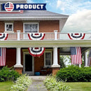 2x4 Ft American Pleated Fan Flag USA Bunting 4th of July Flags Decor Outside Porch Garden Banner Embroidered Patriotic Stars & Sewn Stripes Canvas Header Brass Grommets by GreenHaven Gardens