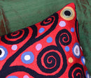Klimt Tree of Life Pillow Cover | Red Floral Pillowcase | Flower Accent Pillows |Suzani Cushions | Flower Pillows | Modern Floral Cushion Cover | Hand Embroidered Wool Size - 18x18 by CozyNest Decor