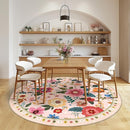 Floral 8ft Area Rug Machine Washable Soft Print Boho Carpet Non Slip Doormat Low Pile Flower Area Rugs for Living Room Bedroom Nursery Kitchen Dining Room Indoor-Pink by TinyTreasures Baby Boutique