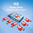 BioSwiss Bandages, Santa Claus Shaped Self Adhesive Bandage, Latex Free Sterile Wound Care, Fun First Aid Kit Supplies for Kids, 24 Count by TinyTreasures Baby Boutique