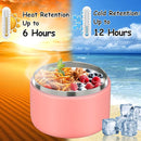 12oz Insulated Vacuum Food Jar with Buckle Lid Wide Mouth Soup Thermo for Hot Food Kids Leakproof Stainless Steel Lunch Container- Pink- 1Pack by TinyTreasures Baby Boutique