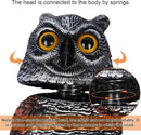 Hausse 3 Pack Bird Scarecrow Fake Horned Owl Decoy, Rotating Head Plastic Owl Bird Deterrents, Nature Enemy Horned Pest Repellent for Outdoor Garden