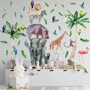 Safari Animal Wall Decals for Kids by Lipastick-Peel and Stick Jungle Stickers Giraffe, Elephant, Hippo, Palm Tree, Parrot for Toddlers Room, Nursery, Playroom, Classroom, Daycare Decor Art- XXL by TinyTreasures Baby Boutique