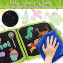 Erasable Doodle Set for Kids - Reusable Magic Drawing Book with 12 Watercolor Pens 14 Page Drawing, Road Trip Car Game Writing Painting Set for Boys and Girls (Green) by TinyTreasures Baby Boutique