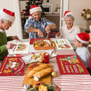 Gingerbread Christmas Placemats Set of 6 Gingerbread Candy Plastic Table Mats Hot Cocoa Place Mats Xmas Gnome Tree Washable Table Decoration for Indoor Outdoor Party Kitchen Dining by CozyNest Decor