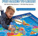 Bilingual Interactive for Kids Talking USA Map World Map for Kids Learning, Geography Toys Games Educational Electronic Map Personalized Gift/Toys for 4 5 6 7 8 9 10 Year Old Girls/Boys by TinyTreasures Baby Boutique