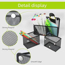 Neudeco Locker Shelf Organizer, Magnetic Pencil Holder, Metal Storage Basket for Whiteboard, Refrigerator, Ideal Cabinet for School, Black (Pack 3L) by CozyNest Decor
