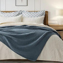 Chunky Chenille Knit Throw Blanket for Couch, Soft Luxurious Moss Stitch Blankets for Bed, Cozy Decorative Farmhouse Knitted Throws for Sofa, Stormy Blue, 60" x 80" by CozyNest Decor