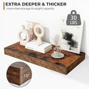 Fun Memories 16 Inch Floating Shelves - Deep Rustic Wooden Wall Shelves - Extra Deeper & Thicker Wall Mounted Storage Shelf for Bedroom, Kitchen, Farmhouse - 2 Pack, Rustic Brown by CozyNest Decor