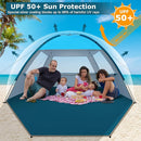 COMMOUDS Beach Tent Sun Shade for 3/4-5/6-7/8-10 Person, UPF 50+ Beach Sun Shelter Canopy Tent, Lightweight, Easy Set Up and Carry by TinyTreasures Baby Boutique