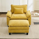 URRED Modular Sectional Sofa Comfy Cloud Couch, Modern Chenille Sofa Sleeper Deep Seat Couches with Ottoman/Pillows for Living Room (Yellow, 53''- Ottoman) by CozyNest Decor
