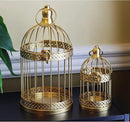 VELA LANTERNS Birdcage Decor Candle Holder Lantern Decorative Wedding Table Centerpiece Decorations, 10" and 6" Tall, Gold, Set of 2 by CozyNest Decor