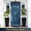 26 Inch Planter Tall Tapered Planter for Front Porch, Patio, Deck, Garden Indoor/Outdoor Tree Planters, Set of 4, Black with Copper Hand Brushed Rim by CozyNest Decor