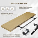 Fun Memories Floating Shelves for Wall 36 Inches, Wood Shelves with Invisible Bracket, 10" Deep Shelves Wall Mounted, Large Wood Floating Shelves for Living Room Bathroom, Oak, Set of 2 by CozyNest Decor