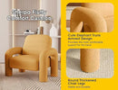 Modern Sherpa Accent Chair, Teddy Upholstered Arm Single Sofa, Cozy Fluffy Reading Chair for Living Room, Bedrooms, Corner (Yellow) by CozyNest Decor