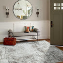 4x6 Area Rugs for Living Room Rug Washable: Modern Large Rug for Dining Room Bedroom Carpet Non Slip Low Pile 4 by 6 Indoor Abstract Nursery Home Office Brown Grey by TinyTreasures Baby Boutique