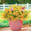 ‌20 Bundles Artificial Flowers for Outdoors‌ with 6 Faux Butterflies, UV Resistant ‌Fake Flowers‌ with Eucalyptus Leaves, ‌Artificial Plants Outdoor‌ for Patio Garden Porch Home Decor (Yellow) by CozyNest Decor