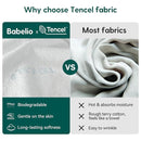 BABELIO Premium Memory Foam Crib Mattresses, 2-Stage, with Waterproof Lining & Removable Cover, for Standard Toddler Bed White and Grey by TinyTreasures Baby Boutique