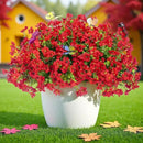 ‌20 Bundles Artificial Flowers for Outdoors‌ with 6 Faux Butterflies, UV Resistant ‌Fake Flowers‌ with Eucalyptus Leaves, ‌Artificial Plants Outdoor‌ for Patio Garden Porch Home Decor (Red) by CozyNest Decor