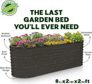 Galvanized Raised Garden Beds Outdoor // 8×2×2 ft Planter Raised Beds for Gardening, Vegetables, Flowers (Black) // Large Metal Garden Box // Patented Tool-Free Design by GreenHaven Gardens