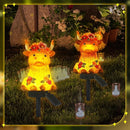 2 Pack Highland Cow Solar Lights Outdoor Garden Gnome Statues Resin Lamp Decor Waterproof Stake Lights Highland Cow Gifts for Yard Patio Lawn Decor by GreenHaven Gardens