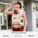 Momcozy Baby Carrier with Natural Cotton Linen, Built to Last, Ergonomic Design, Lightweight and Comfortable, Hands-Free for Moms&Dads, Brown Checkerboard by TinyTreasures Baby Boutique