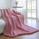 Chunky Knit Blanket - Luxury Soft Cozy 50 * 60 Throw Blanket,100% Woven Blanket Rope Knot Throw Blanket for Couch, Sofa, Home Decor, Gift - Machine Washable（Pink） by CozyNest Decor