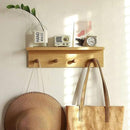 Entrance Coat Rack ，Coat Hooks, Wall-Mounted Wooden Hook Rack, Wall-Mounted Shelves are Very Suitable (Oak Colored Finish-2) by CozyNest Decor