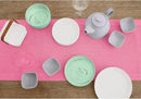Solino Home Linen Flamingo Pink Table Runner 144 Inches Long - 100% Pure Linen Extra Long Table Runner 14 x 144 Inch for Halloween - Classic Hemstitch by CozyNest Decor