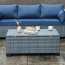 Outdoor Storage Table Wicker Patio Coffee Table All-Weather Rattan Side Table with Waterproof Cover, Grey by GreenHaven Gardens