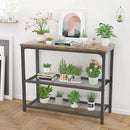 Ecoprsio Small Console Table, Sofa Table with Double Mesh Shelves, Industrial Entryway Table for Entryway, Hallway, Foyer, Front Hall, Sofa Couch, Living Room, Bar, Kitchen, 32 Inch, Rustic by CozyNest Decor