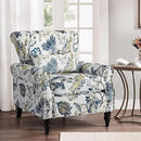 Wingback Accent Chair with Removable Pillow, High Back Floral Armchair with Solid Wood Legs & Nailhead Trim, Comfy Upholstered Reading Single Sofa Chair for Bedroom (1, Blue Floral Pattern) by CozyNest Decor