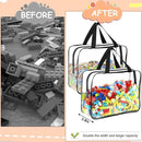 6 Packs Large Toy Storage Bags with Labels, Reusable Clear PVC Board Game Storage, Travel Waterproof Organizer Bags with Zipper for Building Blocks, Puzzle, Kids Books by CozyNest Decor
