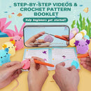Crochetta Crochet Kit for Beginners, Crochet Starter Kit w Step-by-Step Video Tutorials, Beginner Crochet Kit for Adults Kids Women Men Complete Kit Included (4 Mini Axolotls) by TinyTreasures Baby Boutique
