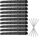 Beuta Landscape Edging | Garden Edging Border | Faux Stone Bricks for Lawn edging, Flower beds, Pathways & Yard Edging– 10 Packs | Each Section Has 6 Bricks 48"L x 4"W x 2.25"H | 30 Spikes |Charcoal by GreenHaven Gardens