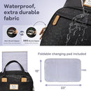 RUVALINO Diaper Bag Backpack-Multifunction Baby Travel Bag with Changing pad, Insulated Bottle Holders & Pacifier Case, Large Capacity, Waterproof, Black Leopard by TinyTreasures Baby Boutique