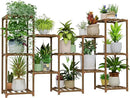 Bamworld Large Plant Shelf Outdoor Wood Plant Stand Large Rack for Living Room Patio, Balcony and Garden by GreenHaven Gardens