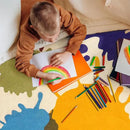 STARUIA Art Bedroom Rug, 4'x6' Machine Washable Kids Rug for Playroom, Paint Splash Rainbow Area Rugs for Classroom, Soft Colorful Living Room Rugs Throw Play Mat for Nursery Office Preschool by CozyNest Decor