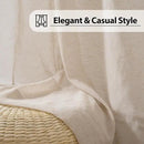 FMFUNCTEX Linen Sheer Curtains for Bedroom, Taupe Curtains 84 inches Long for Living Room, Brown Farmhouse French Flax Blend Window Draperies, Rod Pocket 2 Panels Set by CozyNest Decor