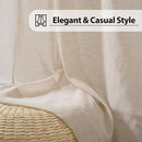 FMFUNCTEX Linen Sheer Curtains for Bedroom, Taupe Curtains 63 Inch Length for Living Room, Brown Farmhouse French Flax Blend Window Draperies, Rod Pocket 2 Panels Set by CozyNest Decor