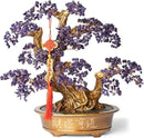 Natural Amethyst Gemstone Crystal Bonsai Tree of Life （1,350 Gemstone Count） Large Feng Shui Money Chakra Tree for Luck and Wealth Desk Decoration 20 Inches by GreenHaven Gardens