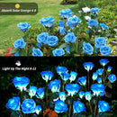 Solar Garden Lights, Solar Outdoor Lights with More Realistic 10 Rose Waterproof Solar Powered Flowers Lights for Outside Patio Yard Pathway Decorations, 2 Pack, Blue by GreenHaven Gardens