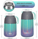 Insulated Thermo Food Jar for Hot & Cold Food for Kids Adult, 17&24 oz Soup Thermal Hot Food Containers for Lunch, Triple Layer Insulation Stainless Steel Food Jar with Spoon(2 Pack Rainbow) by TinyTreasures Baby Boutique