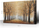 Large Tree Wall Art for Living Room Hand-Painted Forest Oil Painting Framed Yellow Grove Artwork Autumn Landscape Canvas Picture for Living Room Bedroom Home Decorations Wall Decor Large 48"x32" by CozyNest Decor