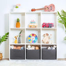 MINTWOOD Design 3-Pack Decorative Woven Storage Baskets for Shelves, Cube Bin Box for Organizing Books, Shoes, Dog Toys, Pantry Closet and Living Room Organizer, Charcoal Gray by TinyTreasures Baby Boutique