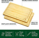 ROYAL CRAFT WOOD Wooden Cutting Boards for Kitchen Meal Prep & Cutting - Bamboo Wood Cutting Board Set with Deep Juice Groove Side Handles - Charcuterie & Chopping Butcher Block for Meat (4 Pcs)