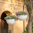 LA JOLIE MUSE Large Hanging Planters for Outdoor Plants - 13 Inch Hanging Flower Pots Set of 2, Speckled White by CozyNest Decor