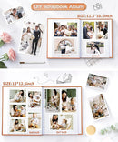 Popotop Photo Album Self Adhesive Scrapbook Album for 4x6 5x7 8x10 Pictures DIY Photo Book as Scrapbooking Supplies Kits, Birthday Gifts for Women Mom Wedding Baby Family Travel by TinyTreasures Baby Boutique
