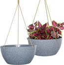 12 Inch 2 Pack Large Hanging Planters for Indoor Outdoor Plants, Plastic Hanging Basket Pots for House Plants Flowers, Grey by CozyNest Decor